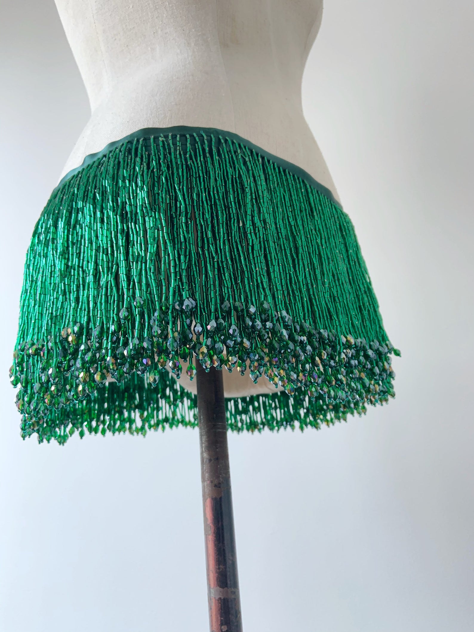 Beaded Trim Fringe - 1 Yard Grüne Perle Fringe Quaste