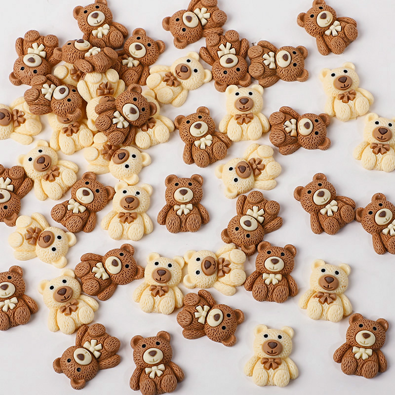 Embellishments For Scrapbooking - 10/30/50 Stück Harz-Teddybär-Cabochons, flache Rückseite, DIY
